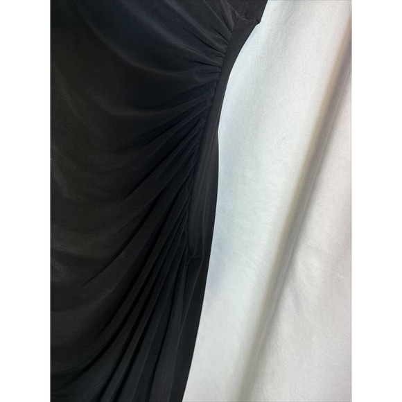 Lauren Ralph Lauren Black Sleeveless Stretch Jersey Dress Size 10 Ruched Holiday - Picture 5 of 7